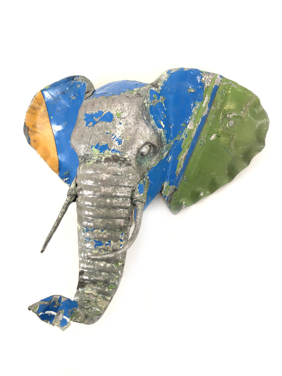 Magnificent Elephant Animal Mask - Recycled Metal Wall Art