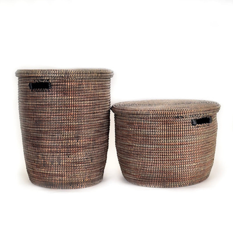 Black Flat Lid Basket - Reflecting the Beauty of Sustainable Living - Large