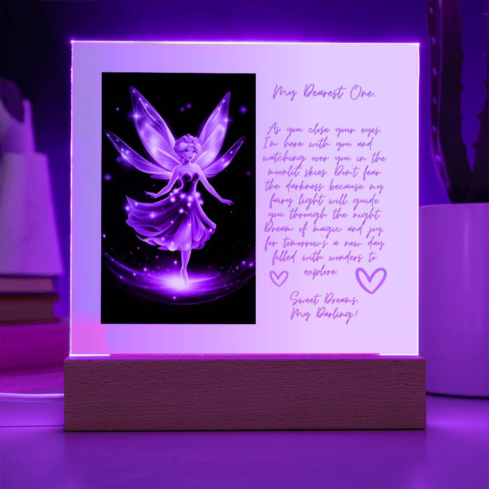 Fairy Sleep Companion Acrylic Plaque with LED Night Light (v.2)