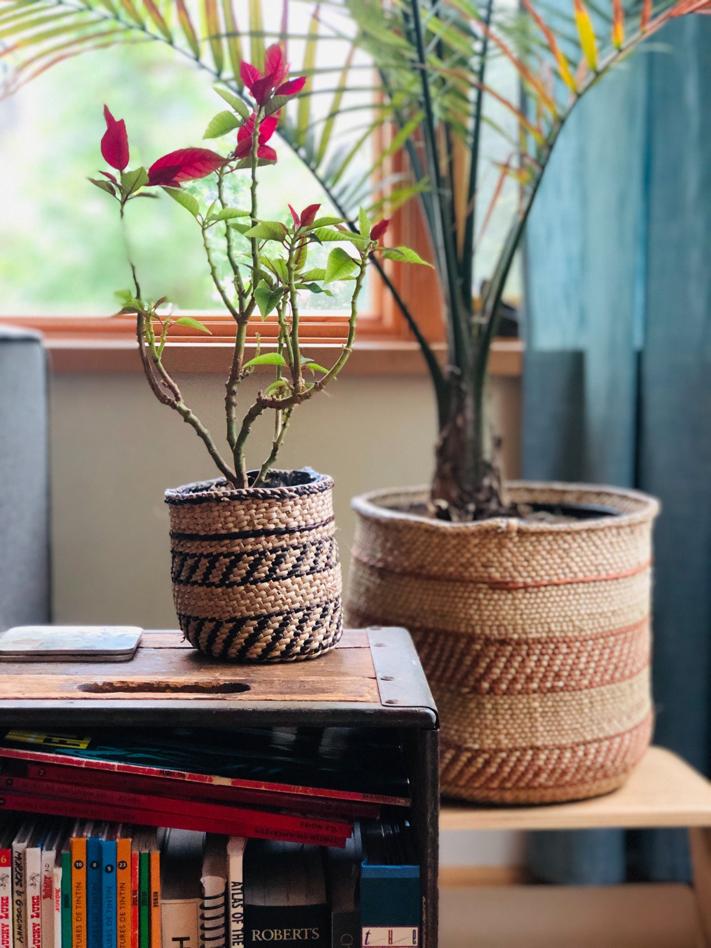 Auburn Stripe Iringa Baskets - Handmade With Rich Cultural Artistry