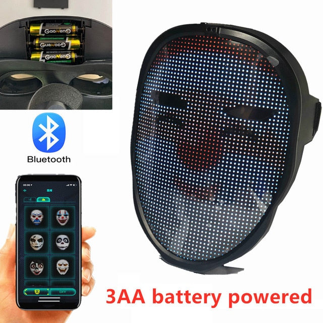 Bluetooth Light Up LED Mask With App