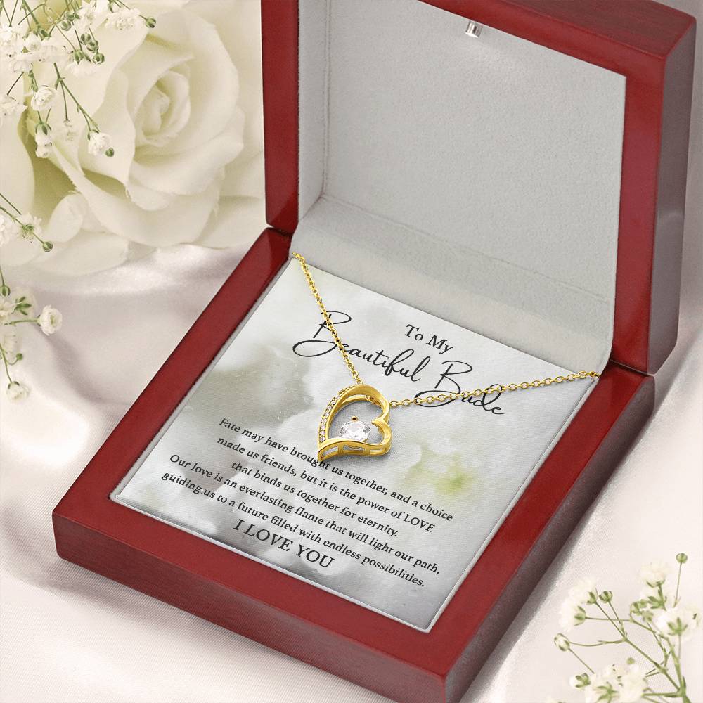 To My Beautiful Bride - Fate - Forever Love Necklace