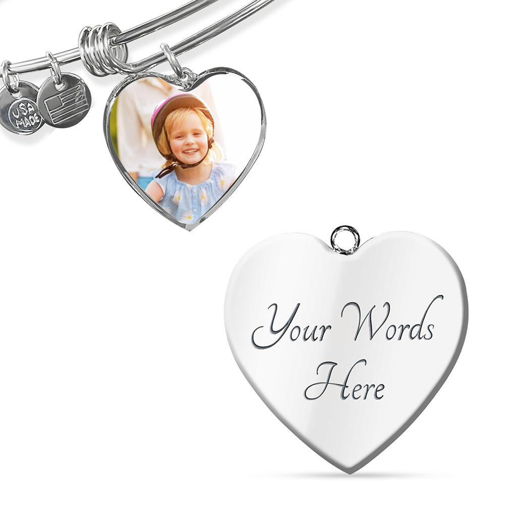 Personalized Heart Bangle Bracelet - Best Gift Ever!