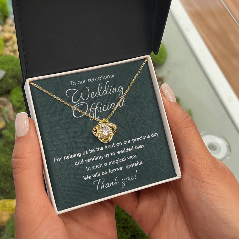 To Our Sensational Wedding Officiant - Love Knot Necklace