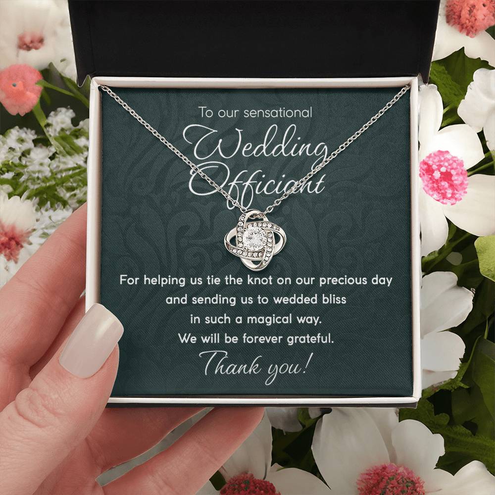 To Our Sensational Wedding Officiant - Love Knot Necklace