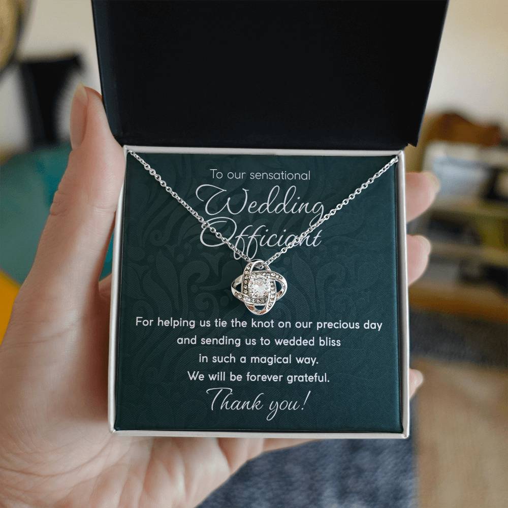 To Our Sensational Wedding Officiant - Love Knot Necklace