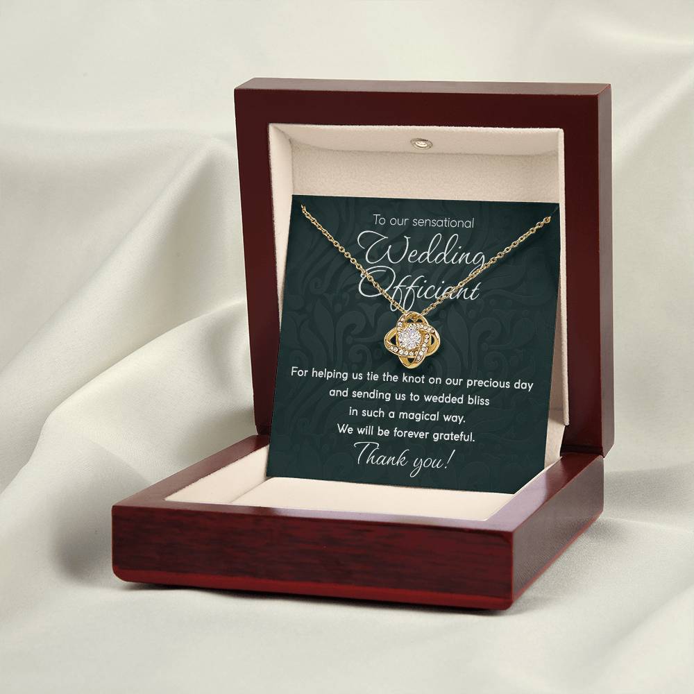 To Our Sensational Wedding Officiant - Love Knot Necklace