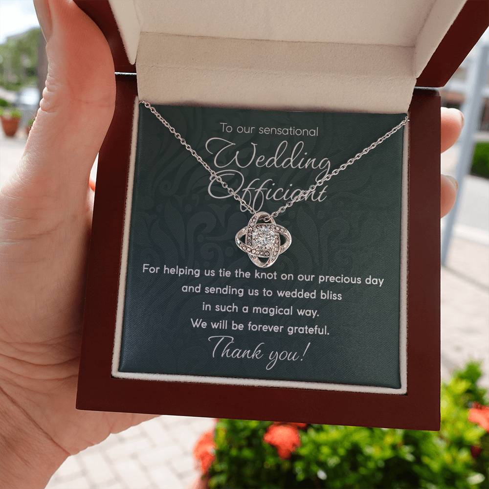 To Our Sensational Wedding Officiant - Love Knot Necklace