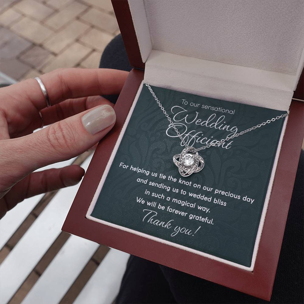 To Our Sensational Wedding Officiant - Love Knot Necklace