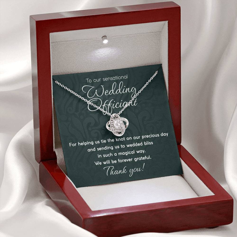 To Our Sensational Wedding Officiant - Love Knot Necklace