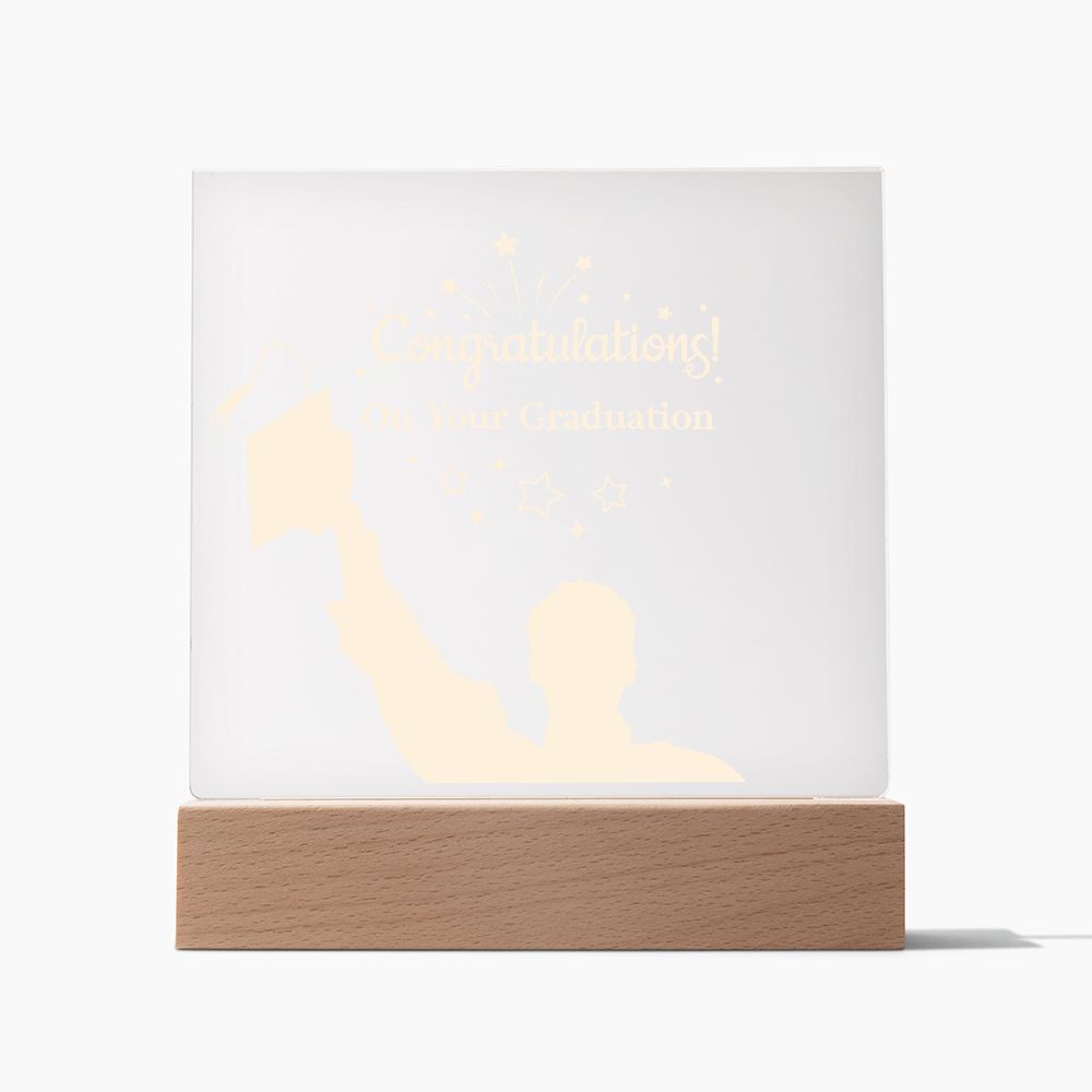 Acrylic Square Plaque - Congrartulations On Your Graduation!