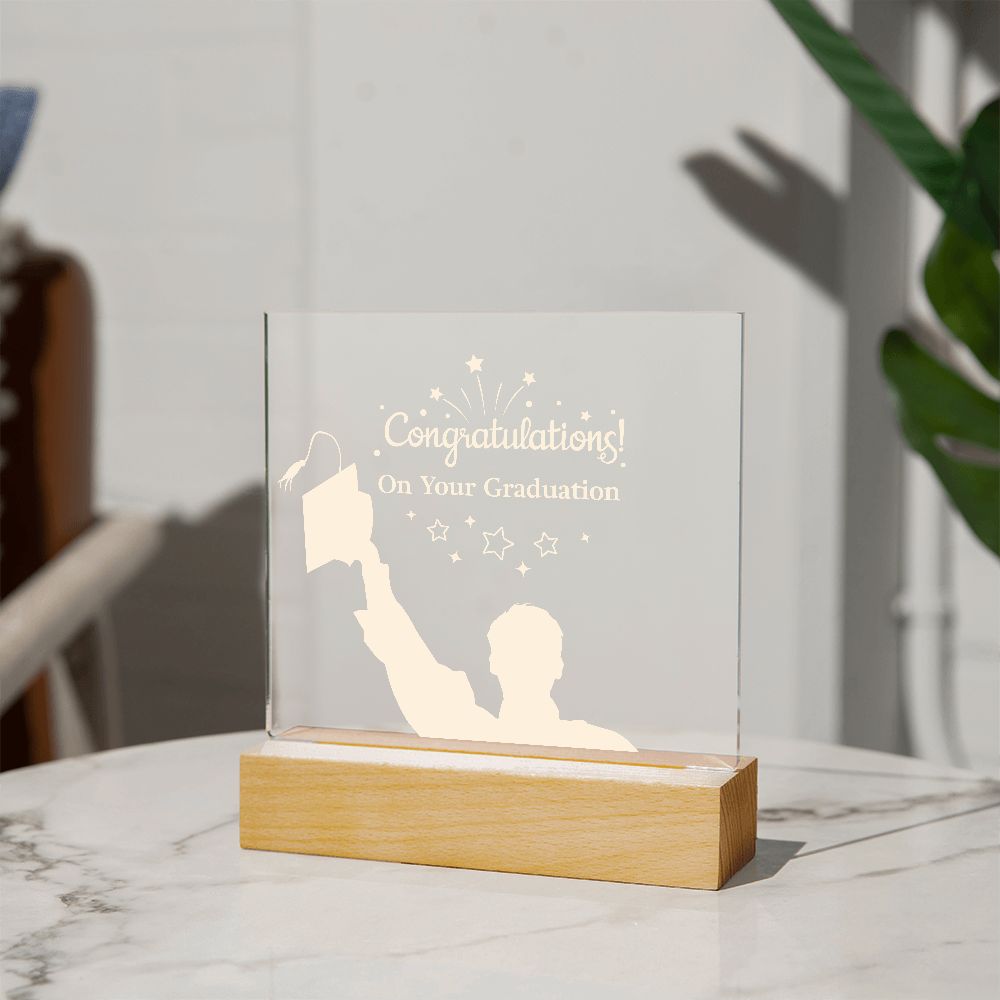 Acrylic Square Plaque - Congrartulations On Your Graduation!