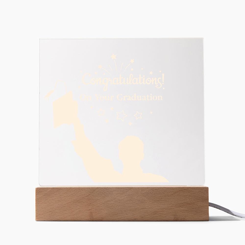 Acrylic Square Plaque - Congrartulations On Your Graduation!