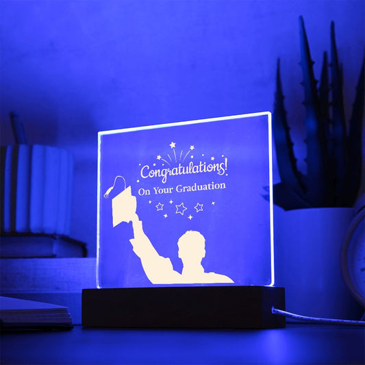 Acrylic Square Plaque - Congrartulations On Your Graduation!