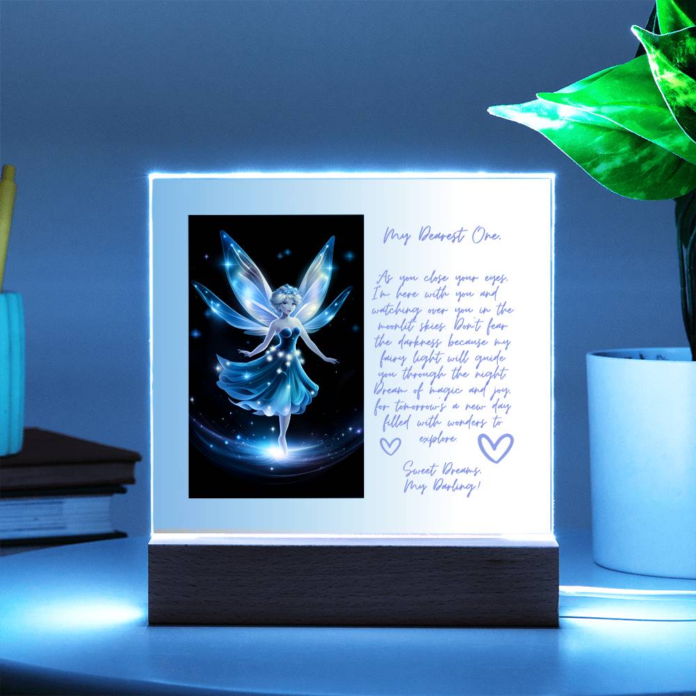 Fairy Sleep Companion Acrylic Plaque with LED Night Light (v.2)