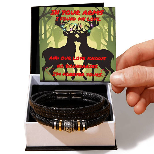 LGBTQIA+ In Your Arms I Found Love - Men's "Love You Forever" Bracelet