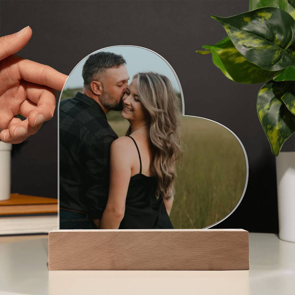 Personalized Heartfelt Moments Photo Decor with Optional Glowing LED Accent