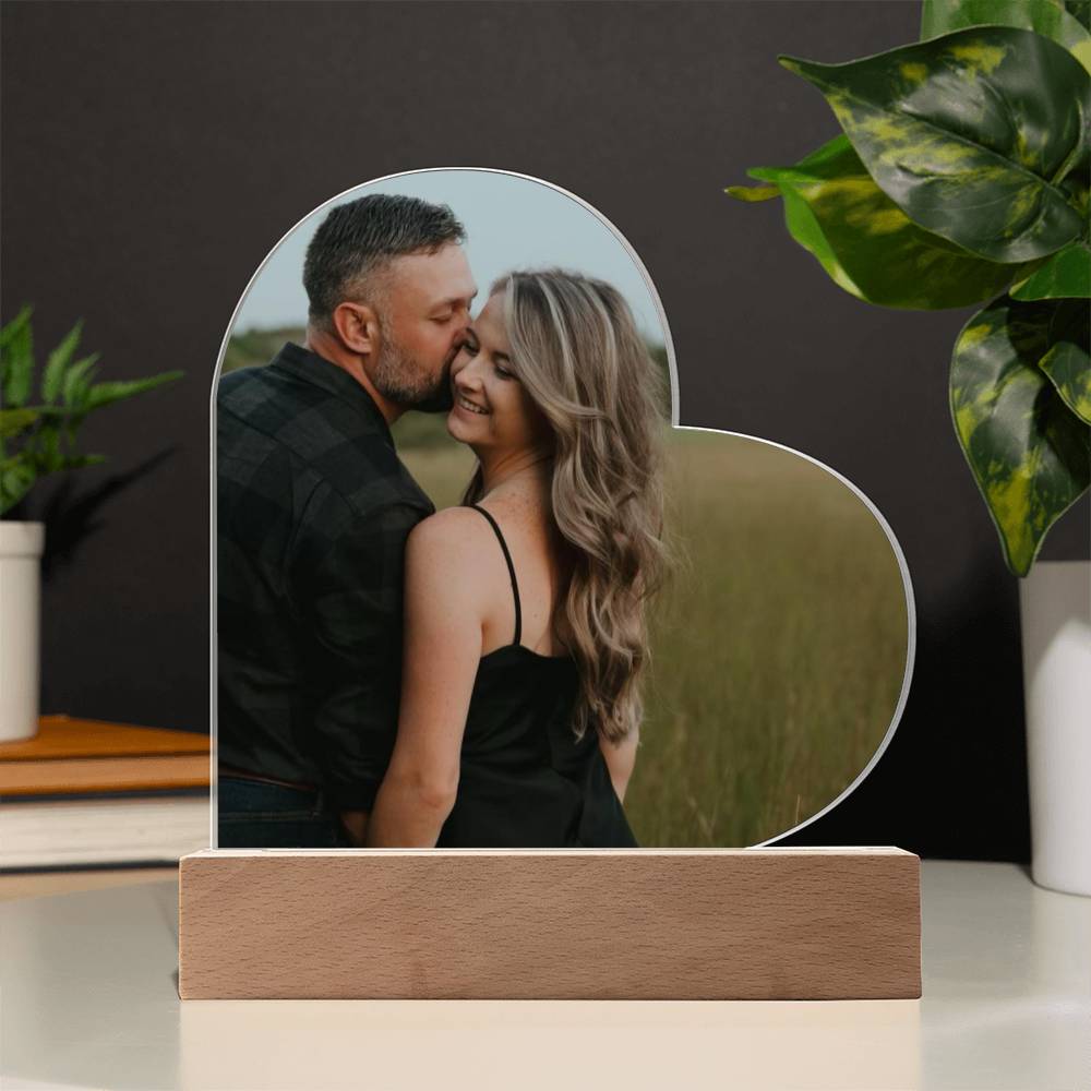 Personalized Heartfelt Moments Photo Decor with Optional Glowing LED Accent