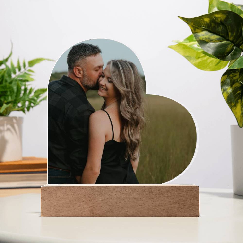 Personalized Heartfelt Moments Photo Decor with Optional Glowing LED Accent