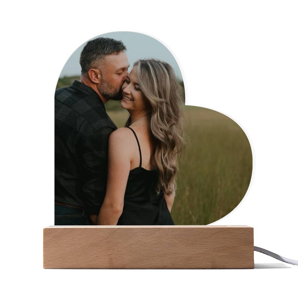 Personalized Heartfelt Moments Photo Decor with Optional Glowing LED Accent