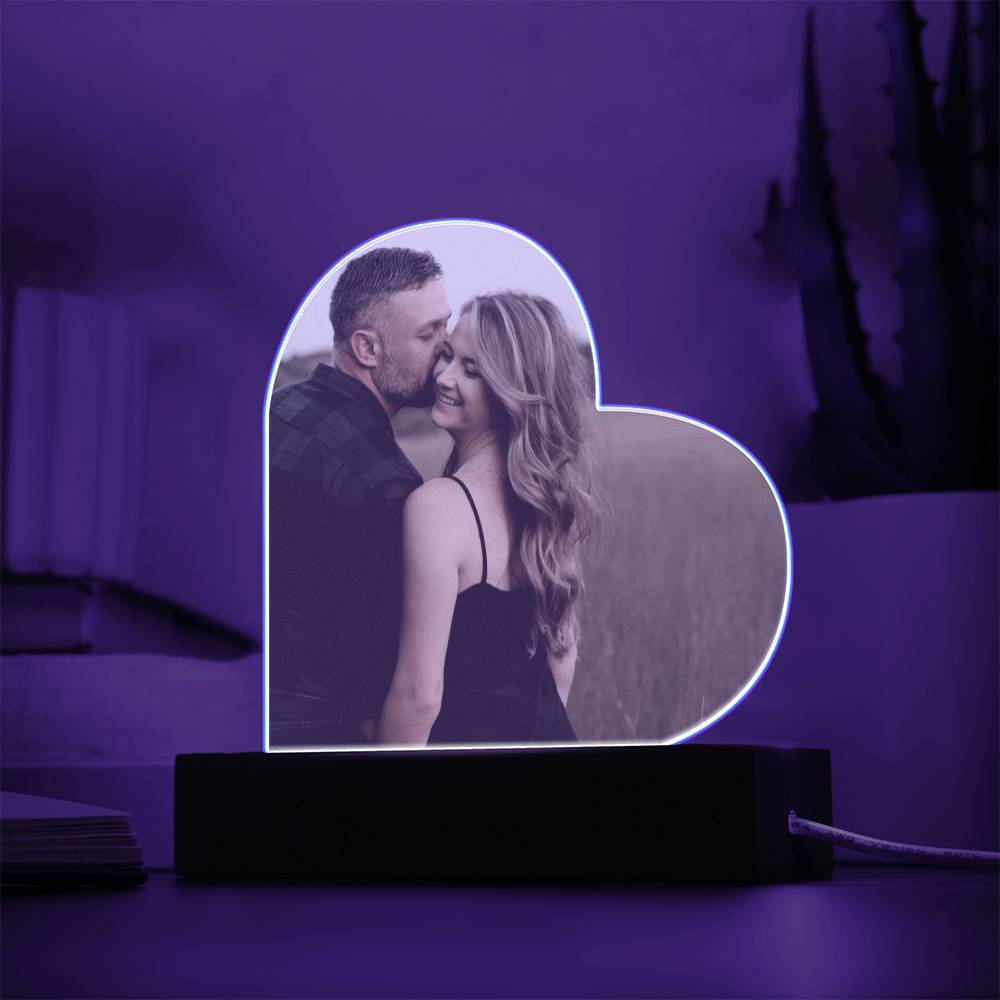 Personalized Heartfelt Moments Photo Decor with Optional Glowing LED Accent