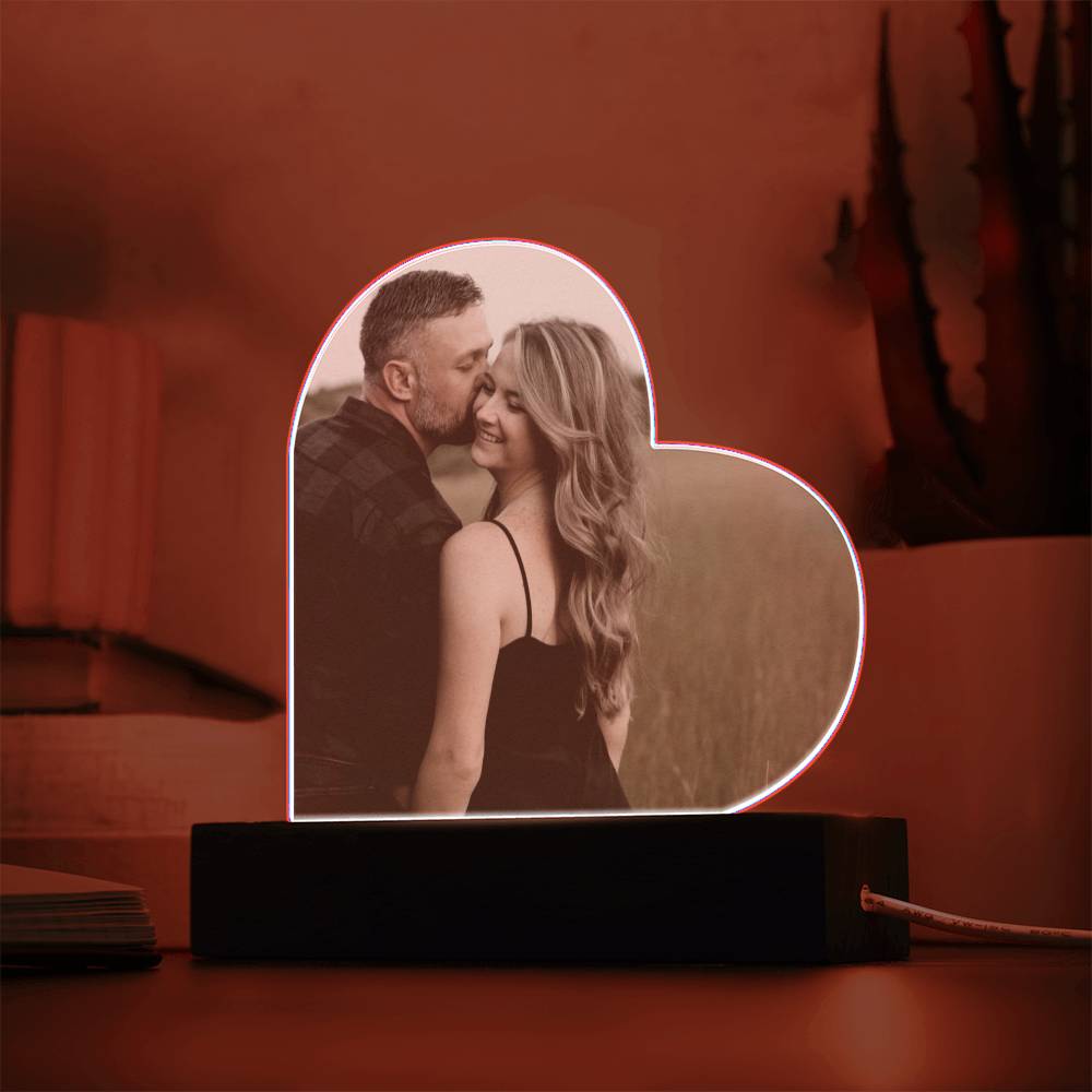 Personalized Heartfelt Moments Photo Decor with Optional Glowing LED Accent