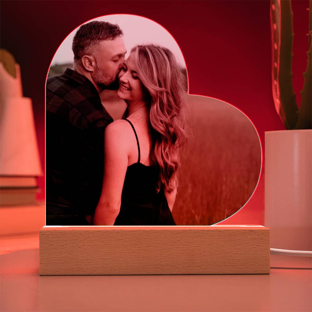 Personalized Heartfelt Moments Photo Decor with Optional Glowing LED Accent