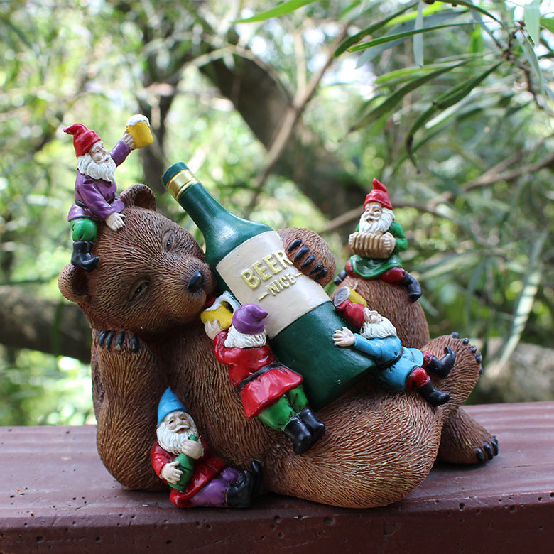 Creative Drunken Brown Bear and Friends Decoration