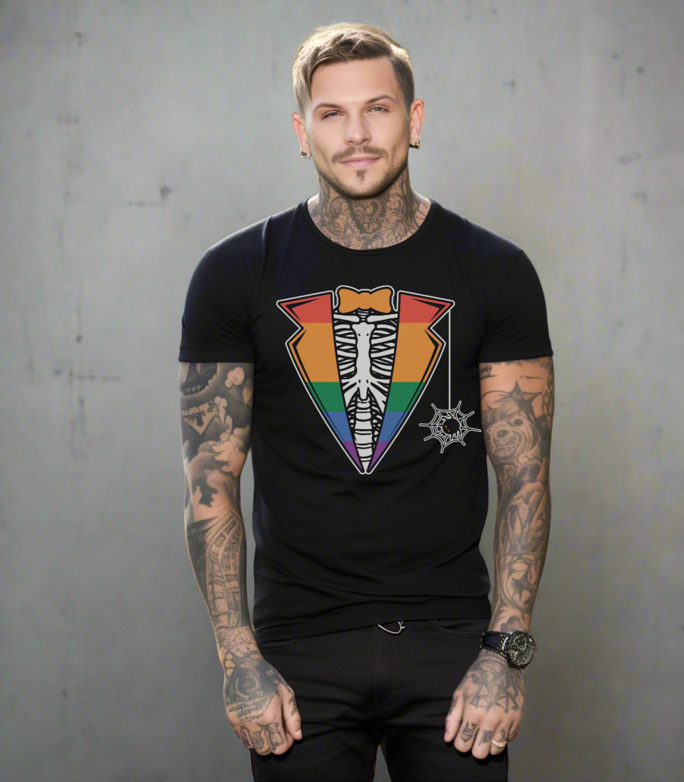 Pride Halloween - Proud Skeleton T-Shirt- Black