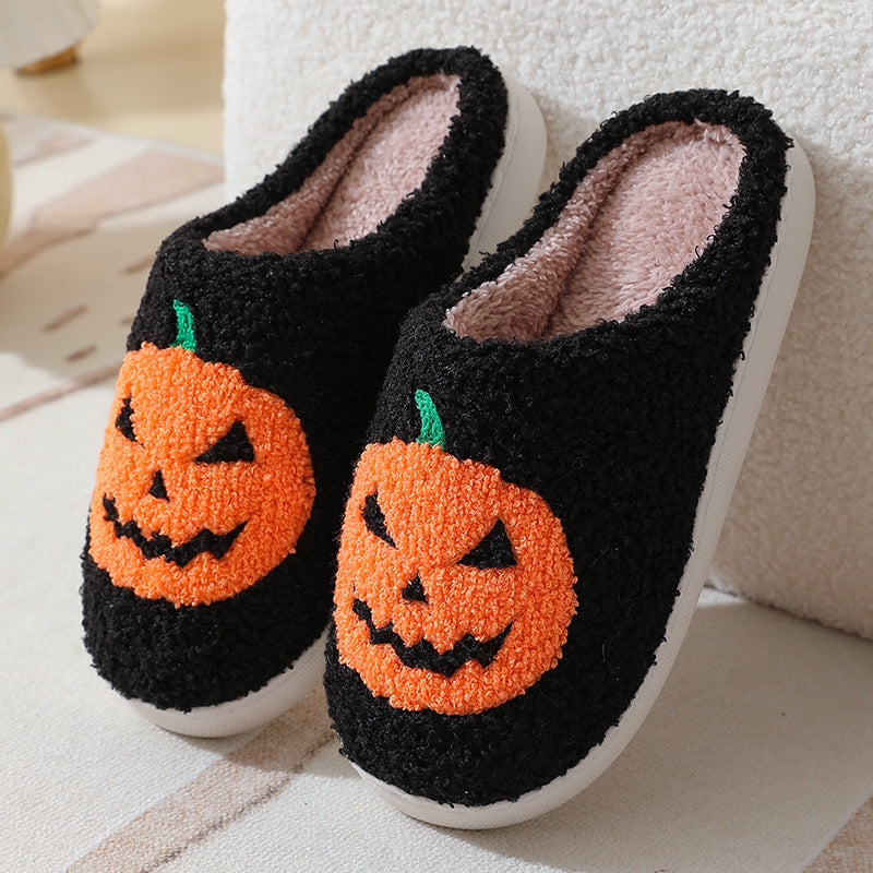 Halloween Pumpkin Slippers - Festively Warm Unisex Slippers