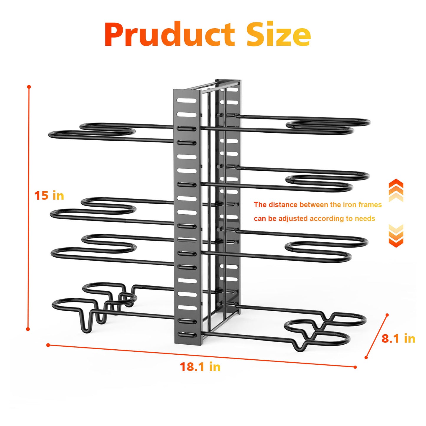 Rainbean Pot And Pan Racks, Adjustable Kitchen Organizer