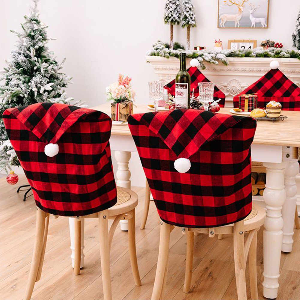 2-Pack Christmas Plaid Chair Covers