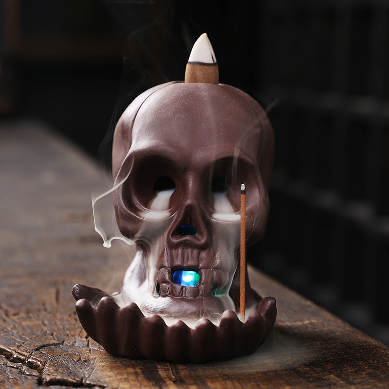 Skull Head Backflow Incense Burner