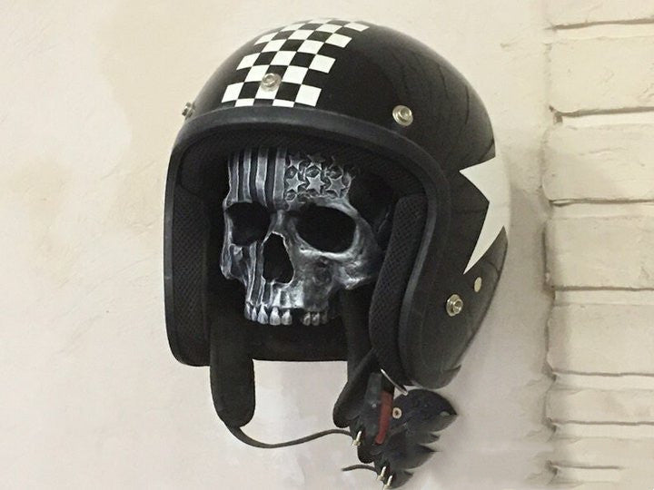 Ghost Head Skull -- Motorcycle Helmet Resin Hanging Decoration