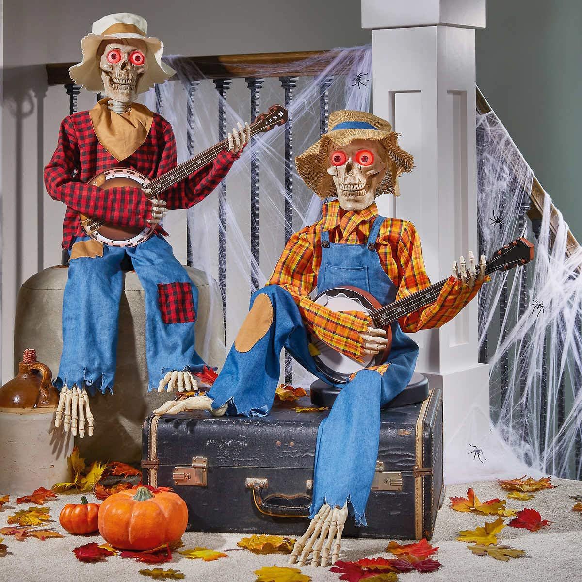 Country Skeleton Musician Decorations - Fun Halloween Decor!