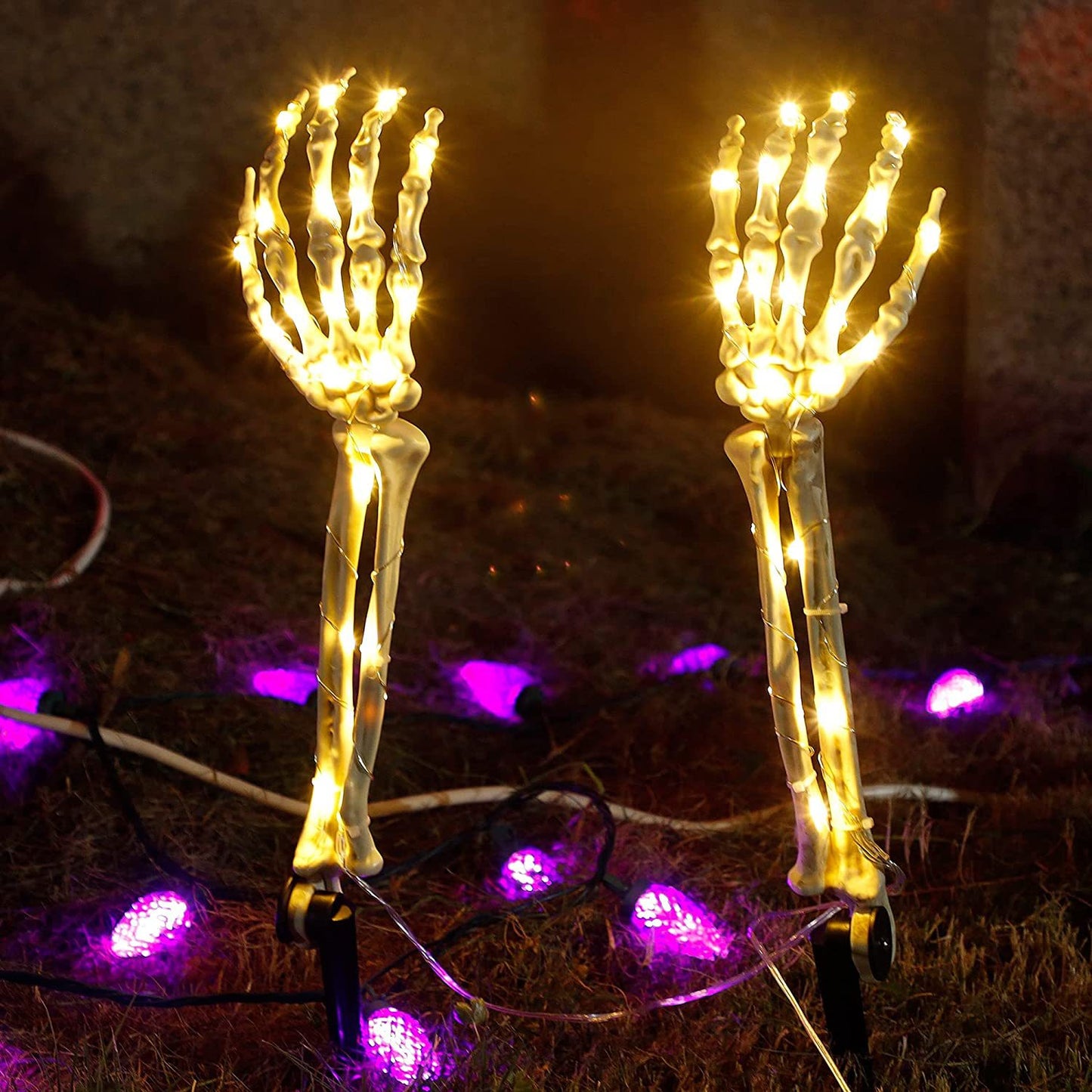 LED Luminous Skeleton Hands Yard Lights