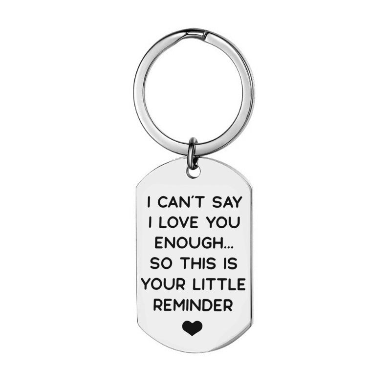 Love Message Stainless Steel Key Ring For Couples