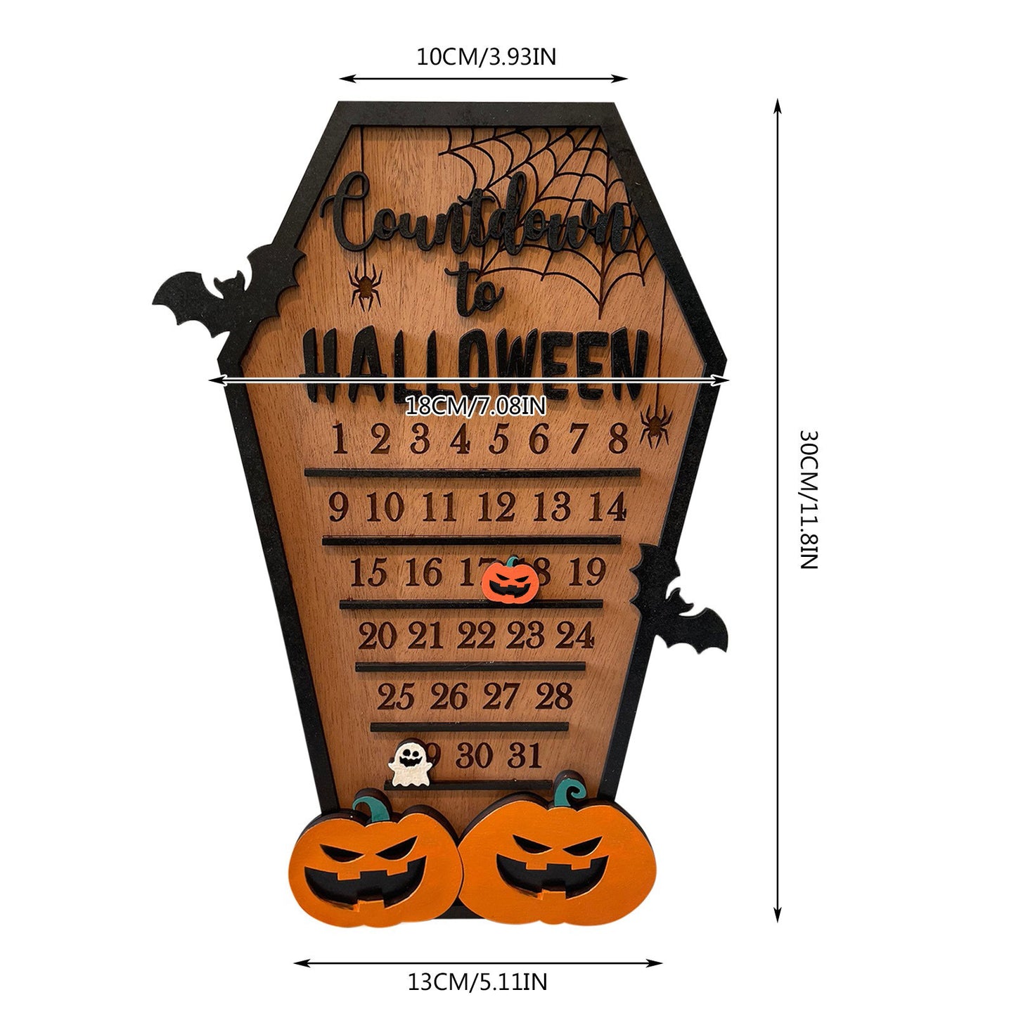 Wooden Halloween Decoration American Style Calendar Decor