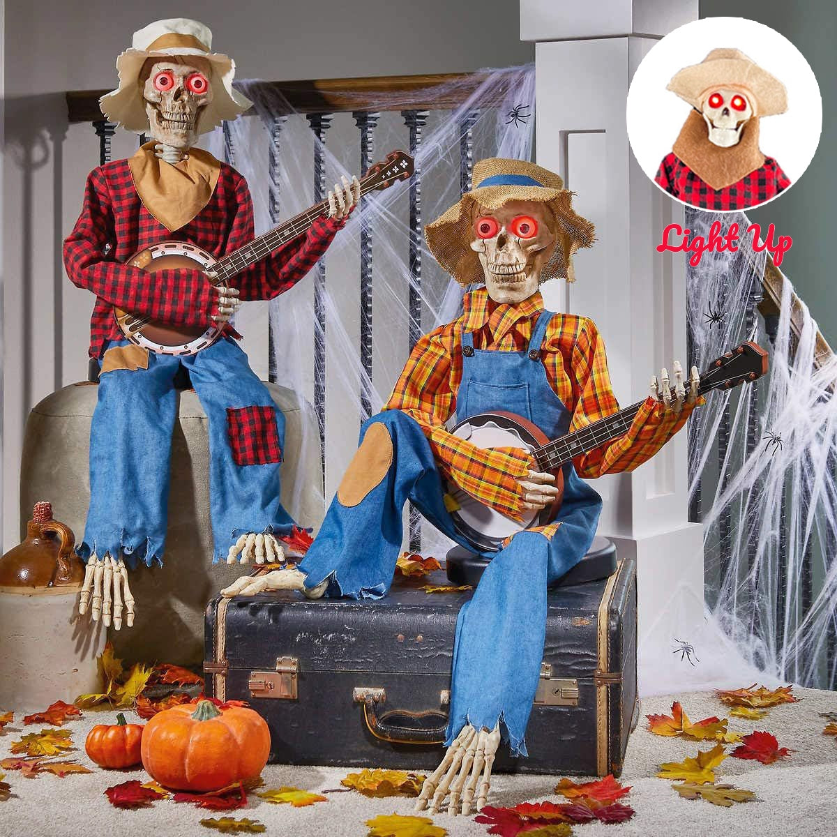 Country Skeleton Musician Decorations - Fun Halloween Decor!