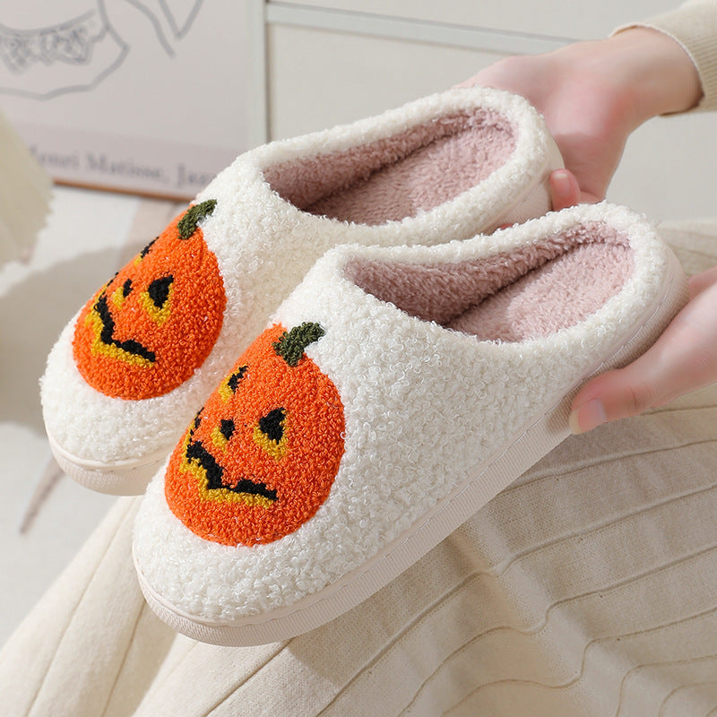 Halloween Pumpkin Slippers - Festively Warm Unisex Slippers