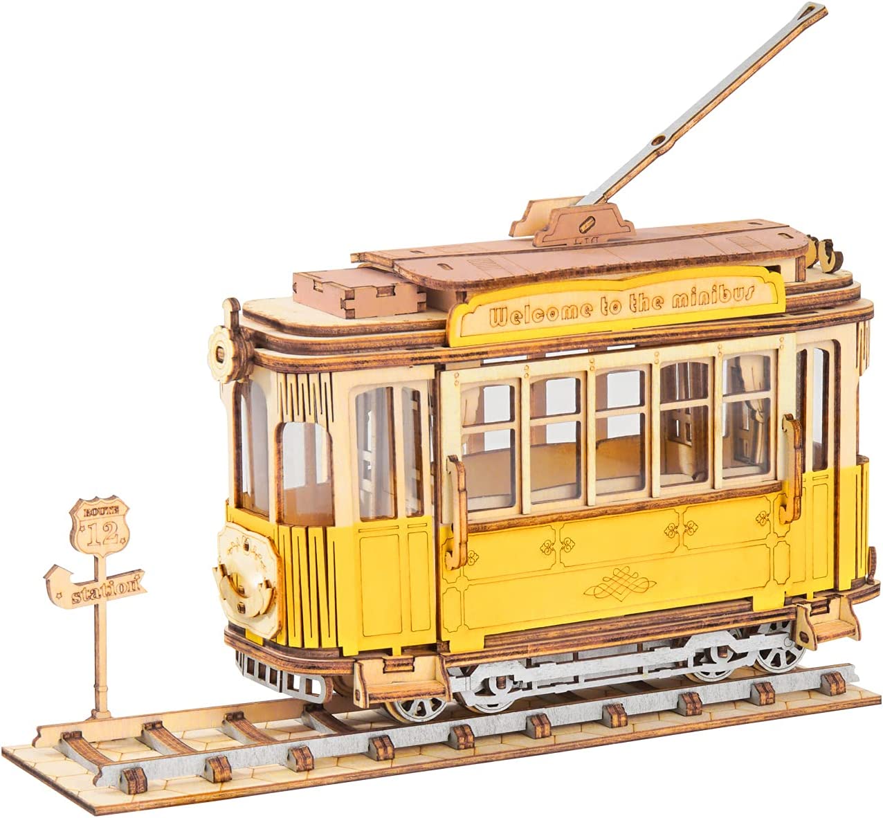 Robotime Rolife Wooden Vintage Car Model / Vintage Streetcar Model / Vintage Carriage Model For Adults of Children