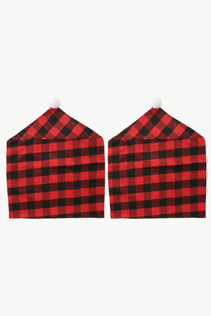 4 Pack Christmas Kitchen Towels, Black and Red Buffalo Plaid