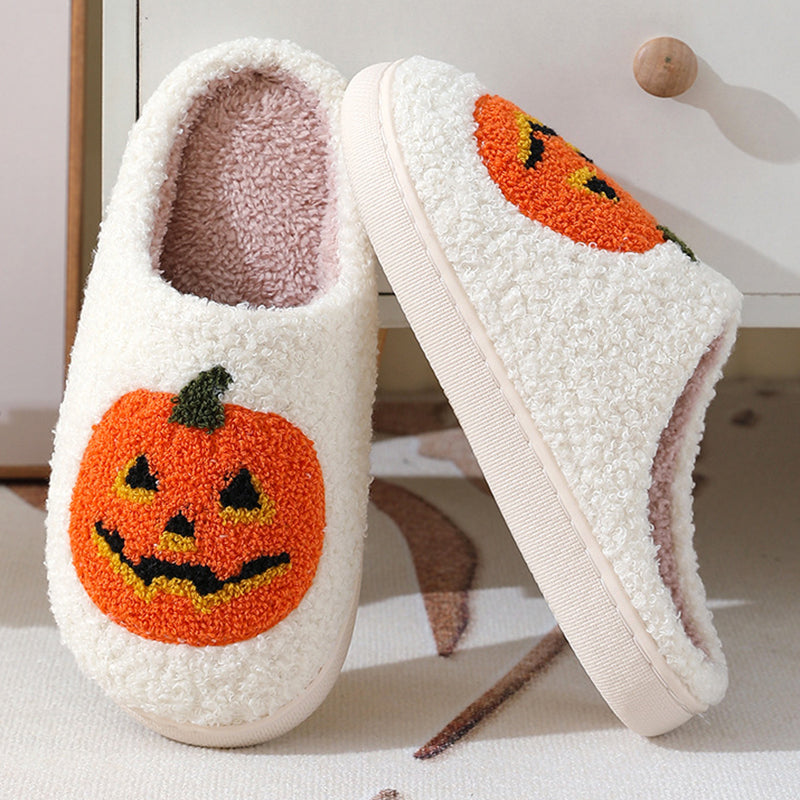 Halloween Pumpkin Slippers - Festively Warm Unisex Slippers