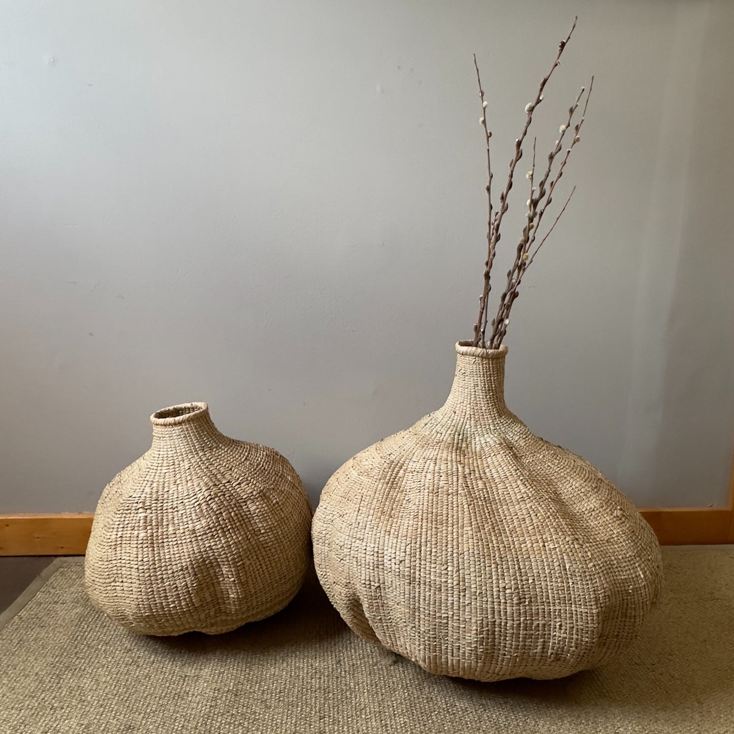 Garlic Tonga Sculptural Baskets - Handwoven by Tribal Women in Zimbabwe