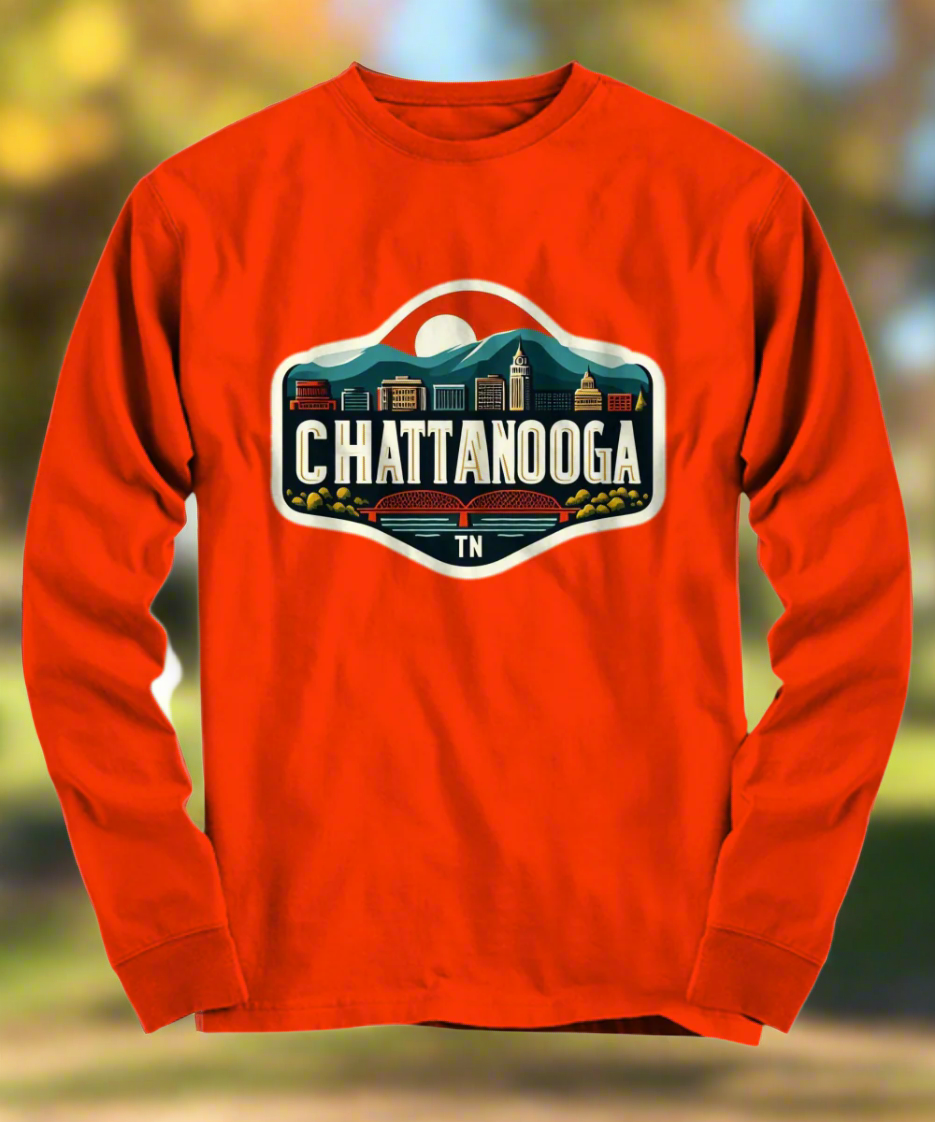 Chattanooga TN Long-sleeved T-shirt - Orange