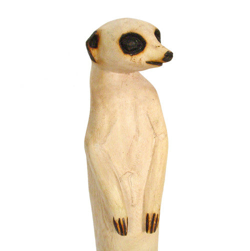 Hand Carved Standing Meerkats - Fabulous One-Of-A-Kind Sculptures