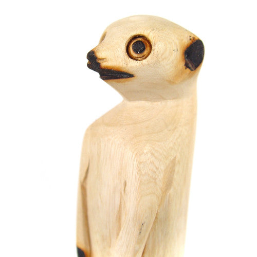 Hand Carved Standing Meerkats - Fabulous One-Of-A-Kind Sculptures