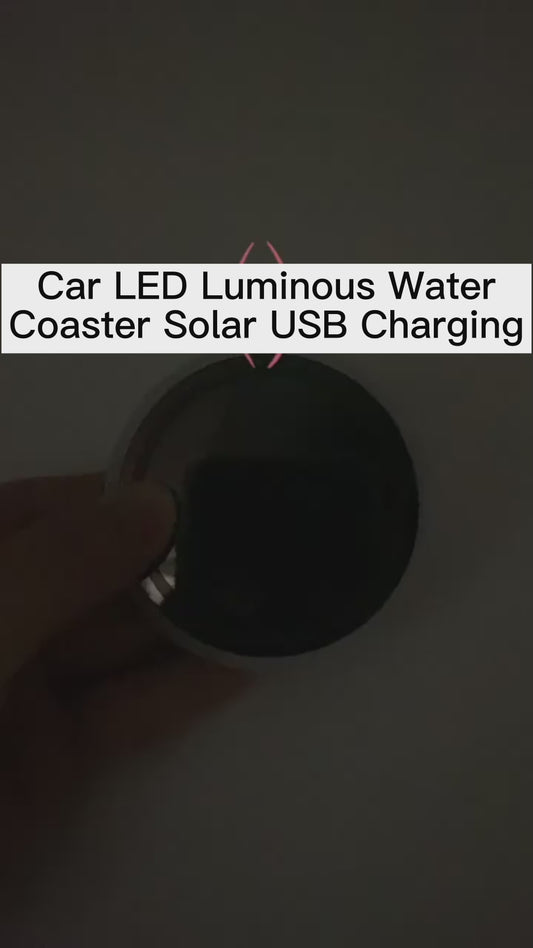 Colorful Cup Holder LED Light-up Coaster Solar & USB Charging Non-slip Coaster Ambient Light For Car Automatically