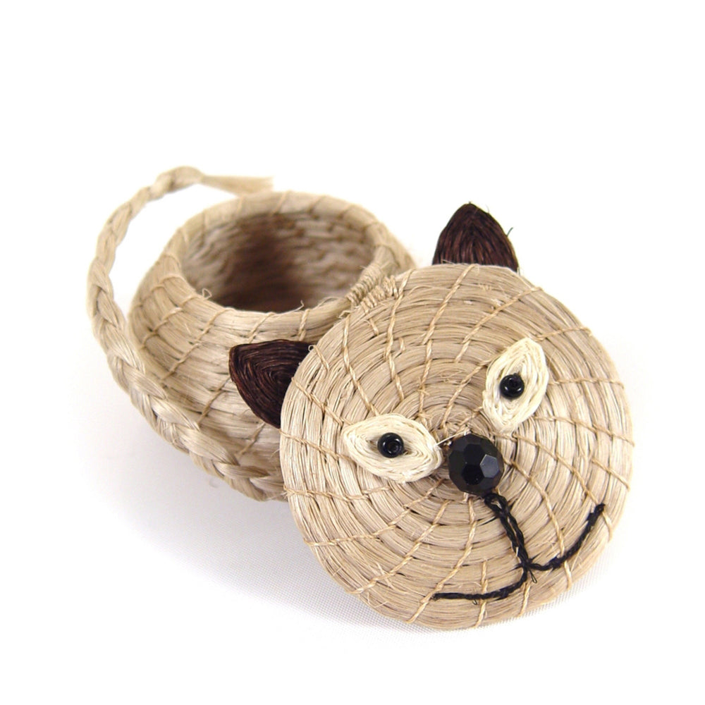 Cool Cat Lidded Basket - Handmade with Love in Swaziland by Tintsaba