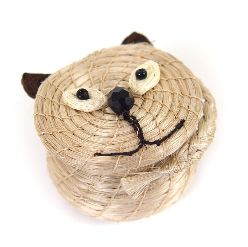 Cool Cat Lidded Basket - Handmade with Love in Swaziland by Tintsaba